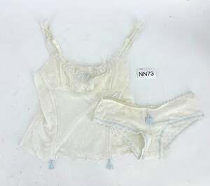 Y2K Necessary Objects Lace Milkmaid Cami Cheeky Undies Set White Blue L Coquette